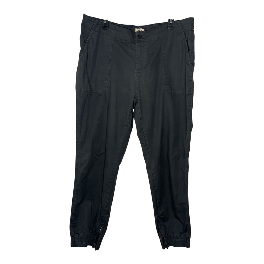 Pact Womens Jogger Pants XL Gray Organic Cotton Chino Stretch Ankle Zip Casual